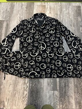 P.J. Salvage peace print flannel pajamas